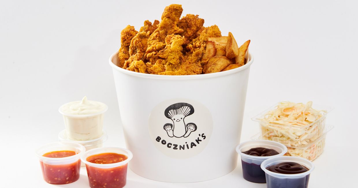 Zestaw z panierowanymi boczniakami z Boczniak's