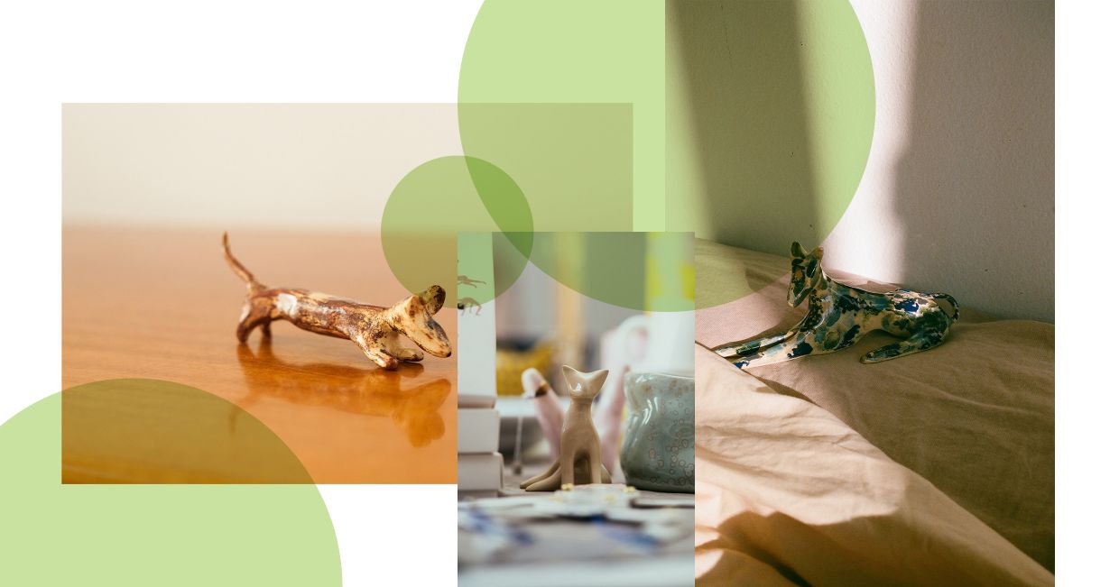 Porcelanowa figurka z motywem zwierzęcym – ceramiczny kot i pies marki Soil (fot. materiały prasowe)