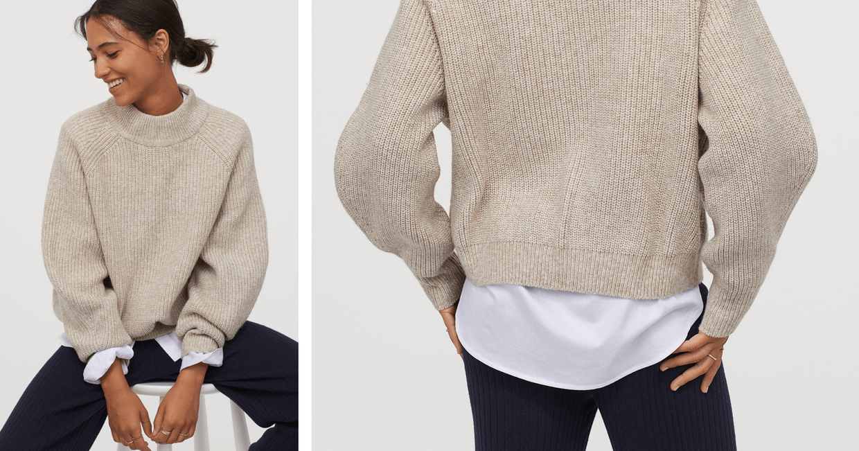 ekologiczny sweter z kolekcji H&M Conscious jesień/zima 2019