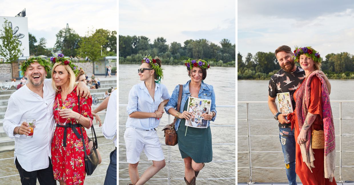 Goście na tle Wisły (fot. Maciej Niemojewski)