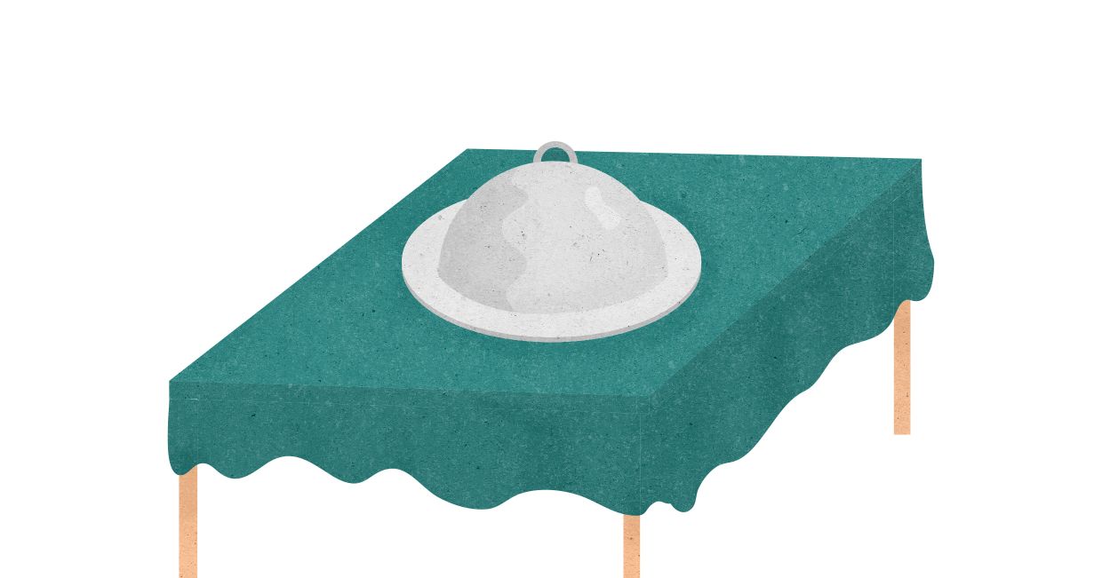 ilustracja przedstawia zastawiony stół