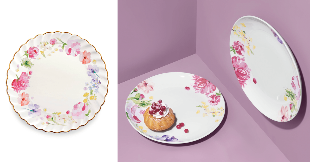 talerze w kwiaty