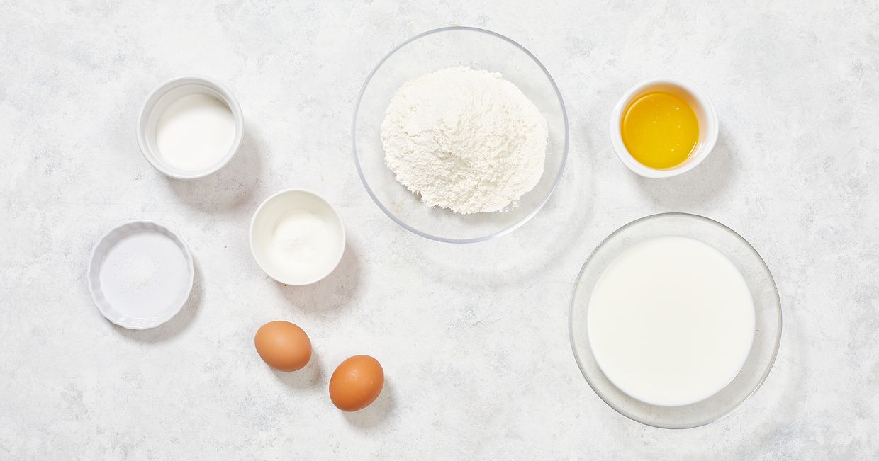 Składniki do pancakes, jak zrobić pankejki, przepis na amerykańskie naleśniki pancakes (fot. Maciek Niemojewski)