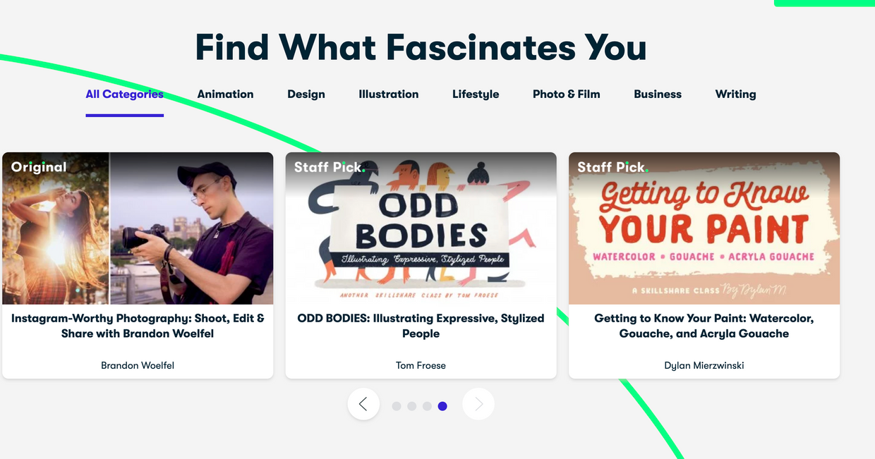 Przykłądowe kursy - SkillShare