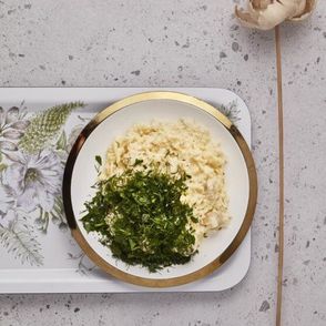 risotto z kalafiora, danie z kalafiora, kalafior, danie z kalafiorem, kuchnia zero waste, przepis Jagna Jagielska, zdrowy obiad, wegański obiad, obiad z warzywami