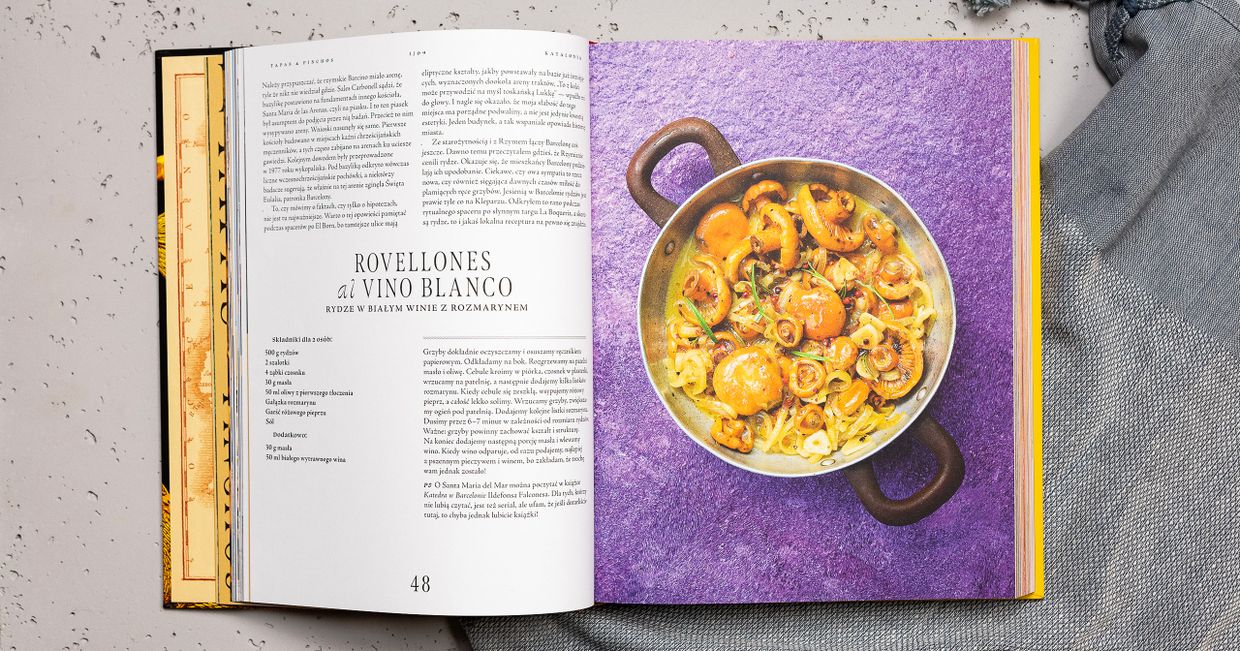 Rovellones al vino blanco. Przepis na rydze w białym winie z rozmarynem z książki "Hiszpania do zjedzenia" Bartka Kieżuna (wyd. Buchmann)