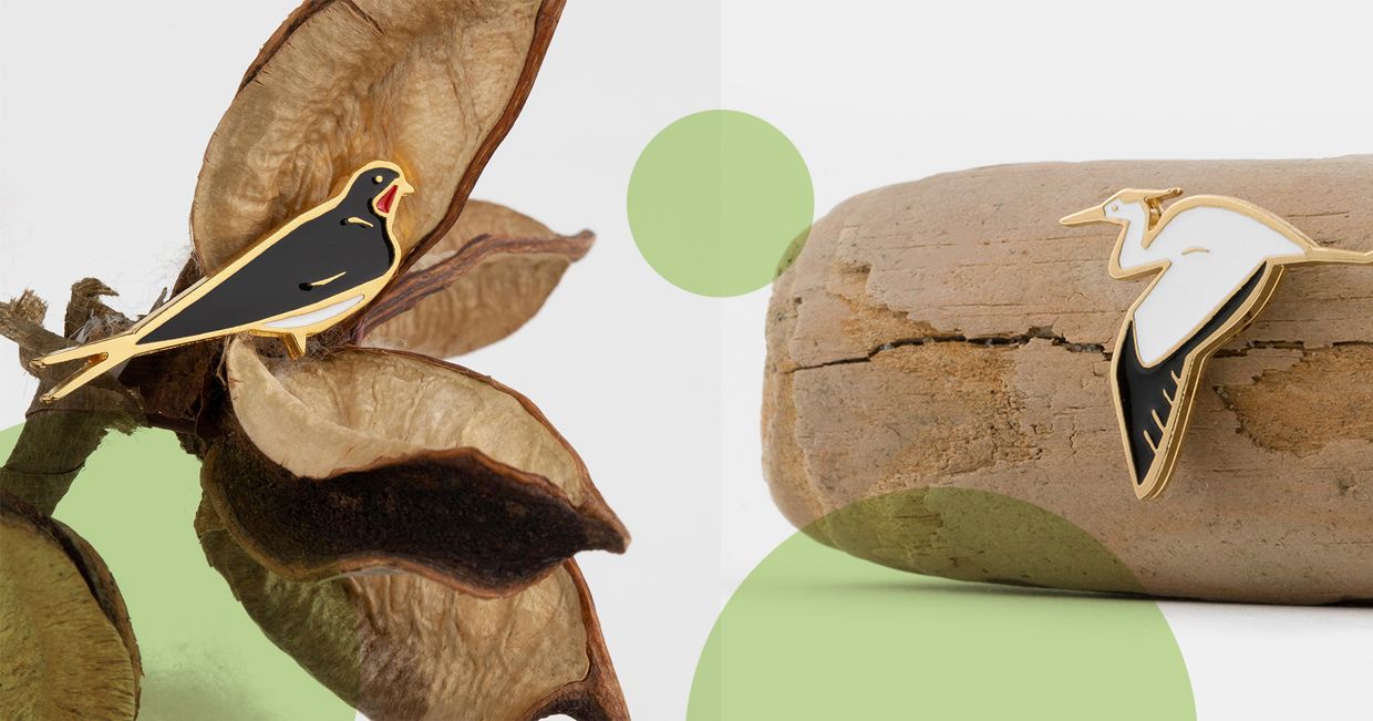 Dodatki z motywami zwierząt – piny w kształcie ptaków, Marcelina Jarnuszkiewicz (fot. materiały prasowe)