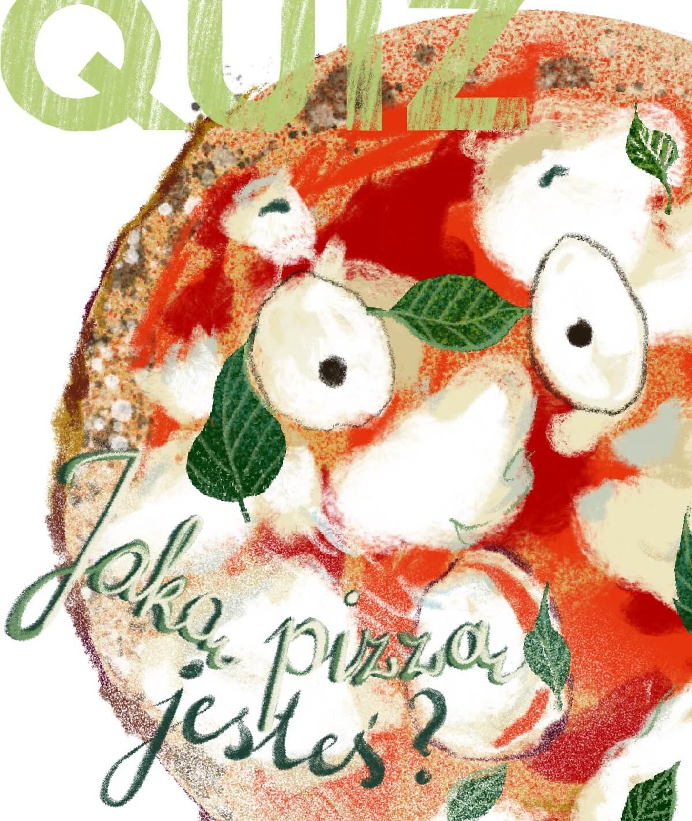 quiz - kukbuk - jaką pizzą jesteś (grafika Martyna Cybuch)