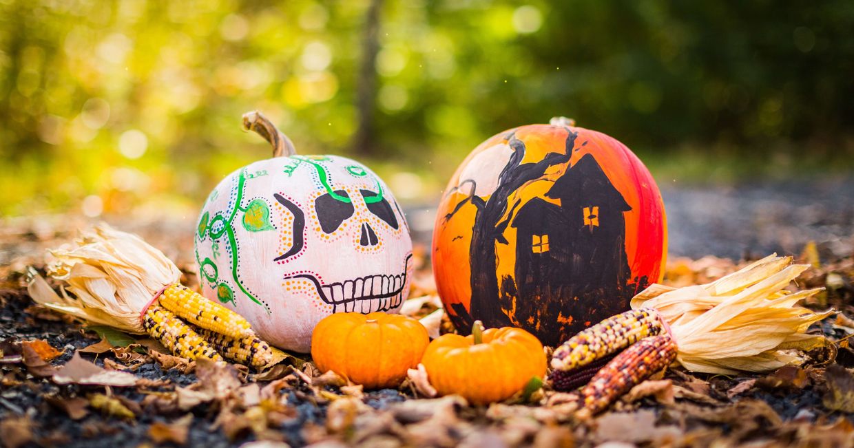 Pomalowane dynie na Halloween (fot. Drew Hays / unsplash.com)