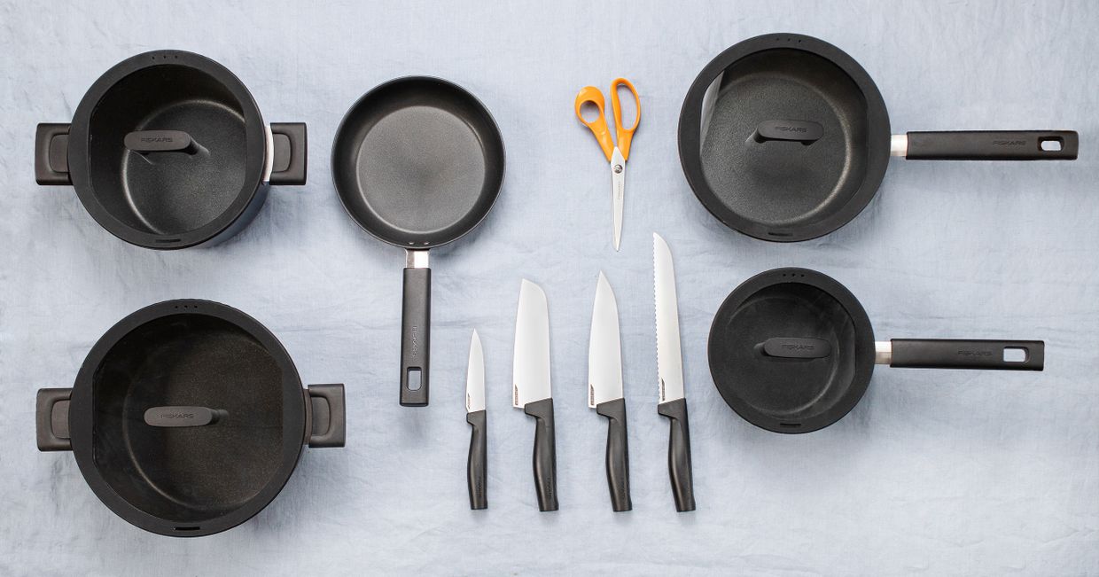Sprzęty kuchenne Fiskars, noże kuchenne, garnki i patelnie (fot. Paulina Czyżewska)