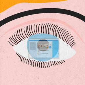 Oko w którym widać odbicie komputera. (il. Marcin Lewandowski)