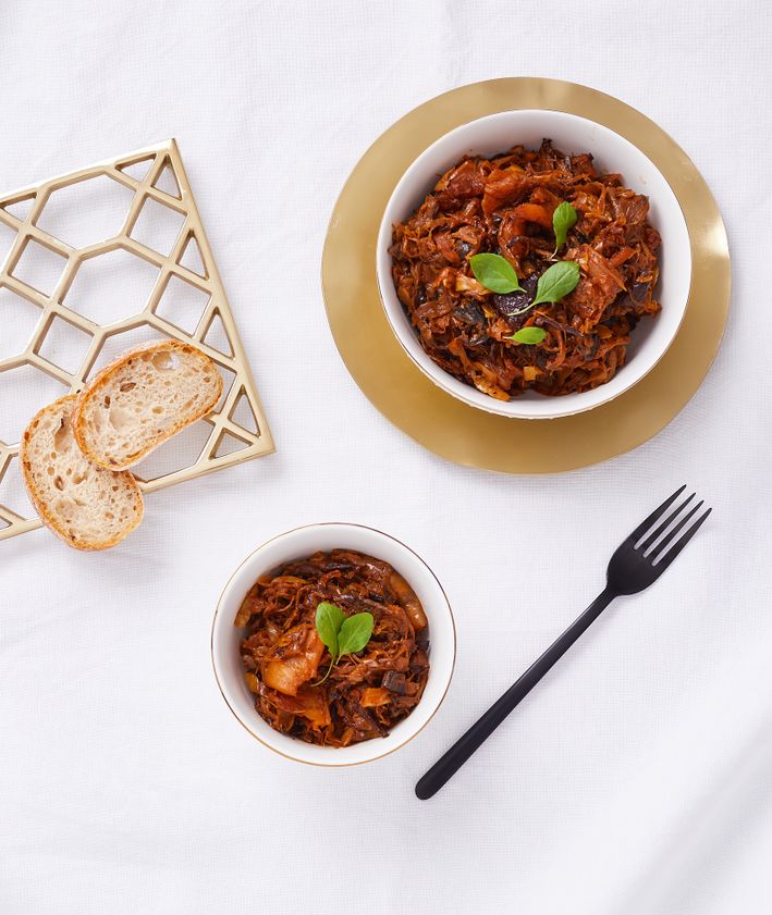 Wegański bigos z boczniakami