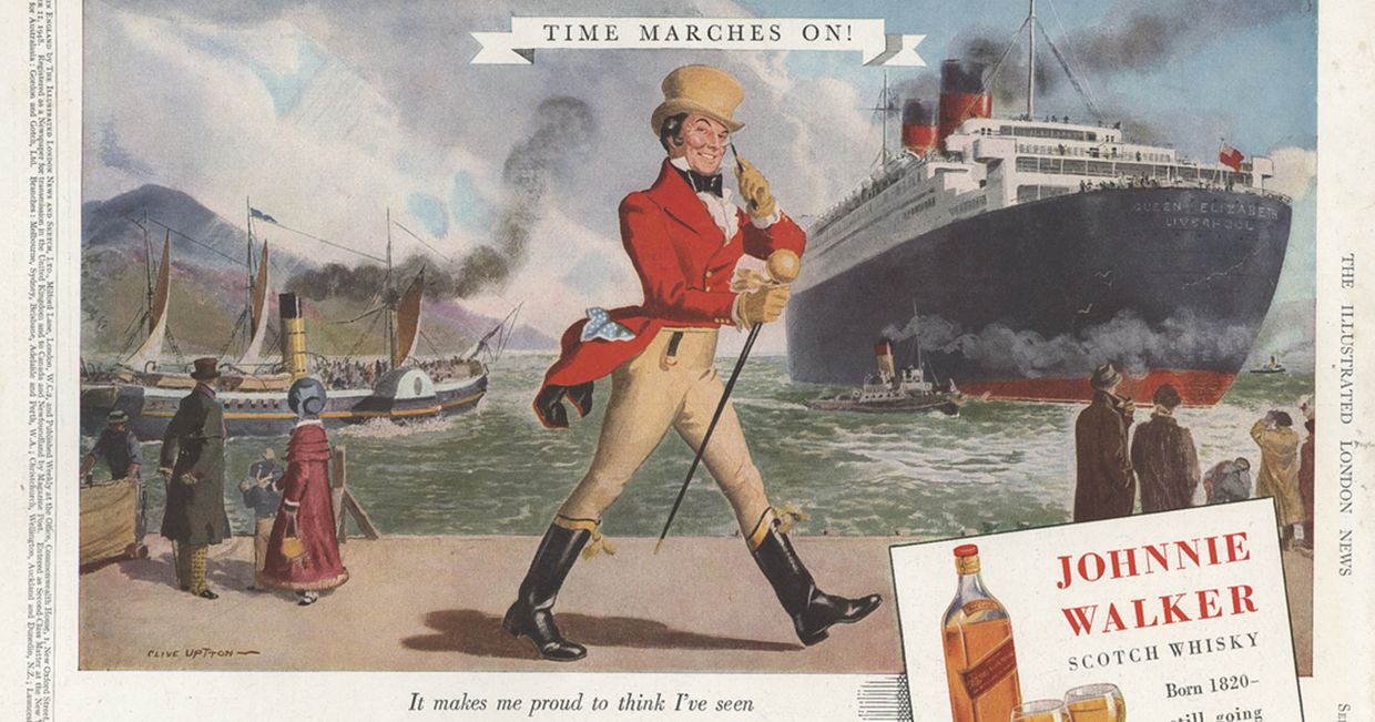 Historyczny plakat marki Johnny Walker (fot. materiały prasowe)