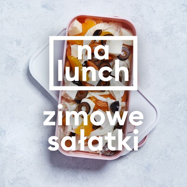 Pudełko bento z sałatkąŌ z pomarańczy, mozzarelli i oliwek