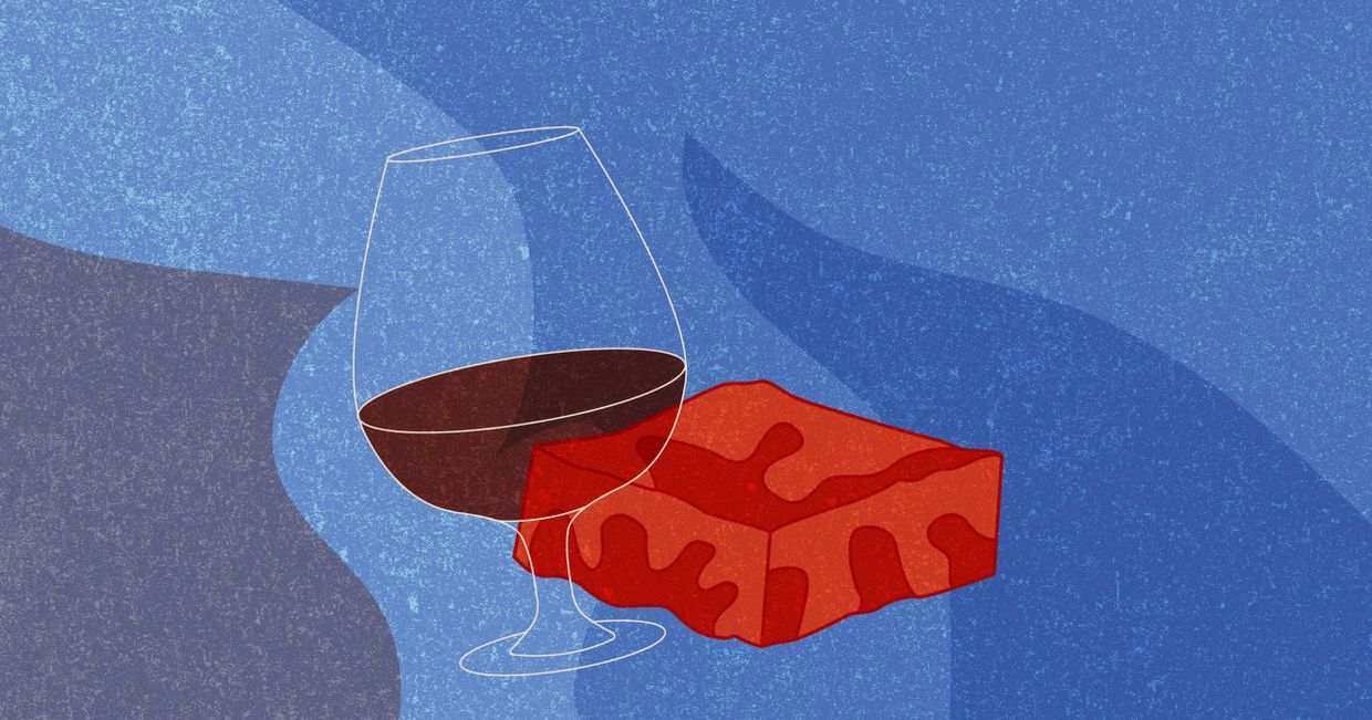 Jak dobrać wino do jedzenia (ilustracja Marcin Lewandowski)