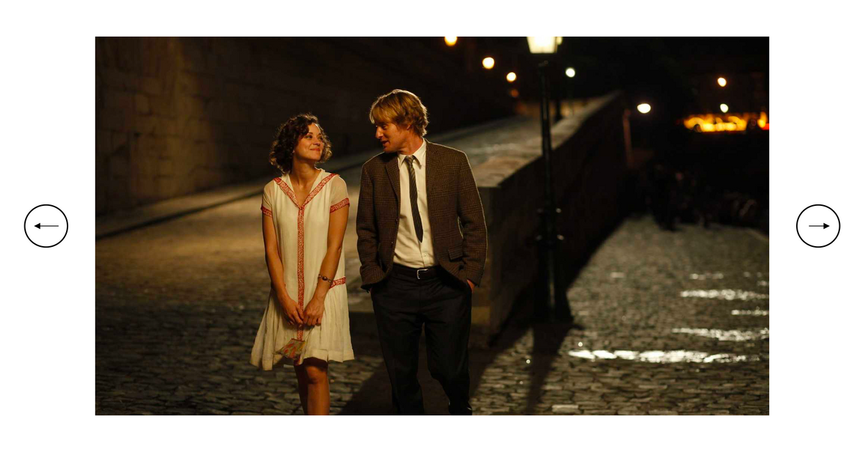 Marion Cotillard i Owen Wilson nocą w Paryżu (fot. kadr z filmu)