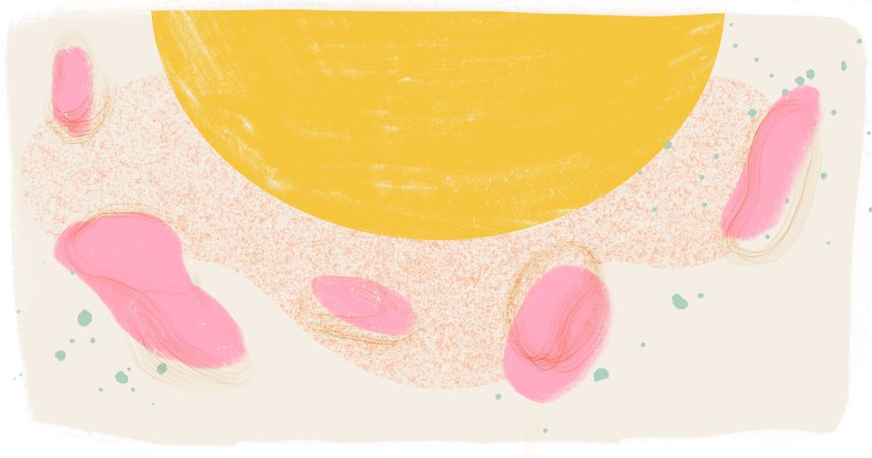 Abstrakcyjne słońce i promienie słoneczne (il. Martyna Cybuch)