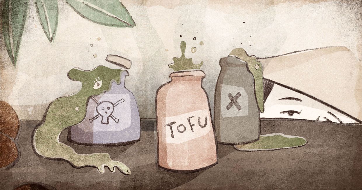 Fermentowane tofu, inaczej stinky tofu w słoikach z pikantną zalewą (il. Ula Mierzwa)