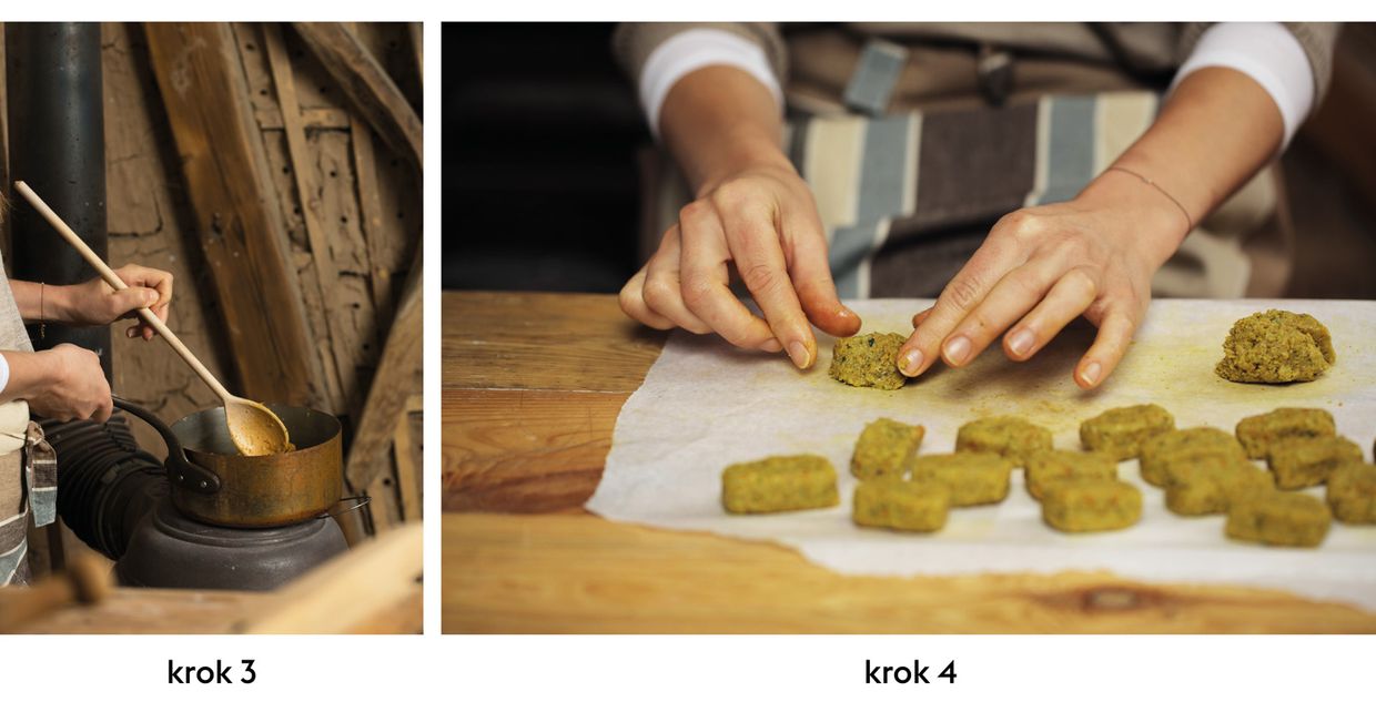 Krok 3 i 4 przygotowania kostki bulionowej (fot. dinnershow studio)