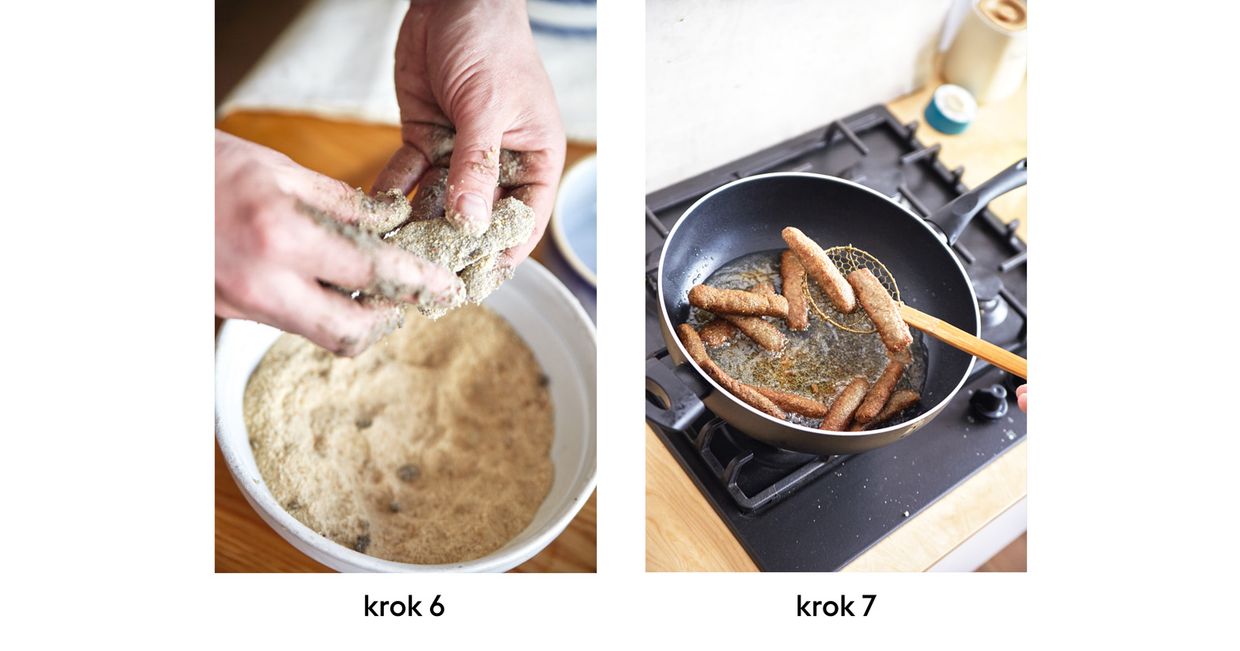 Kroki 6-7 wykonania paluszków rybnych (fot. Przemek Dzienis)