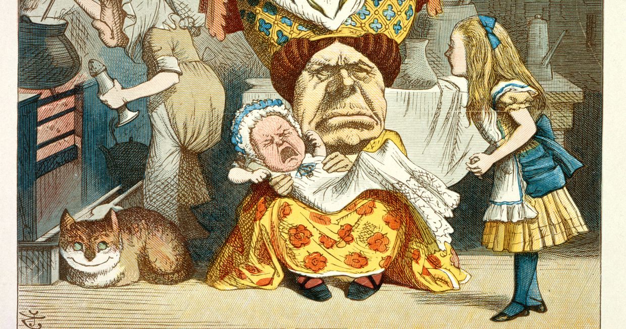 Ilustracja John Tanniela do skróconej wersji "Alicji w krainie czarów" - Alicja spotyka królową